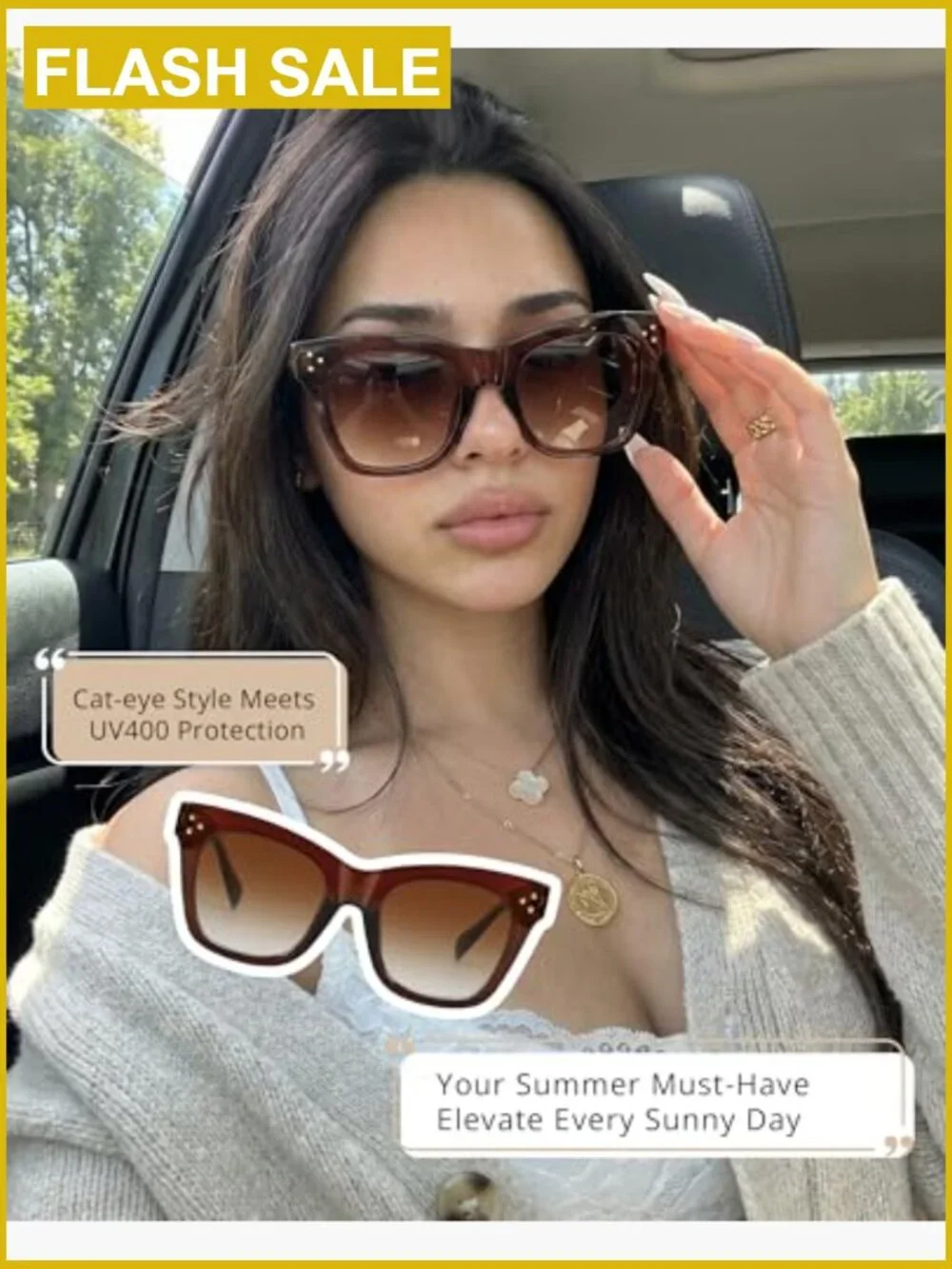 Oversized Cat Eye Sunglasses 2 Pack UV400